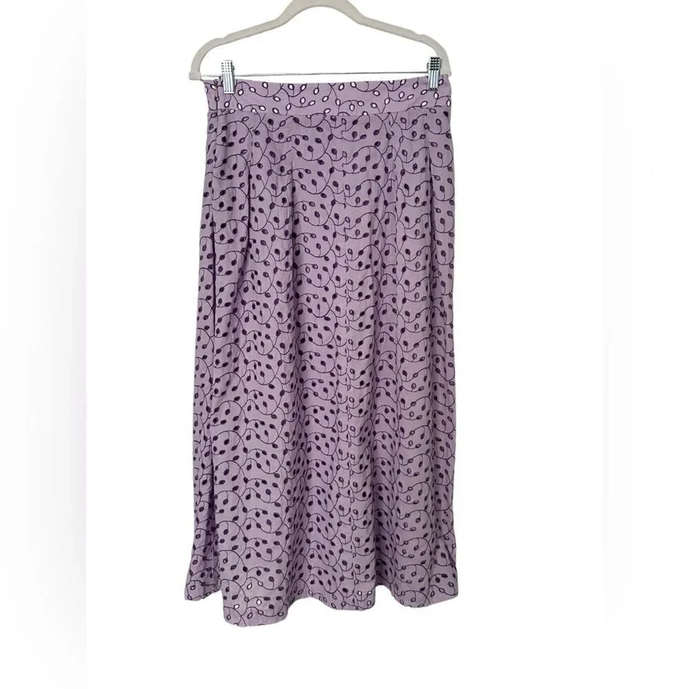 Momoni Zelda Maxi Skirt in Lilac Eyelet| Size 8 - Picture 6 of 10